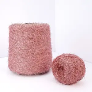 Shinny yarn 40%metallic 60%polyester feather fancy yarns in polyester Flash Yarn for knitting
