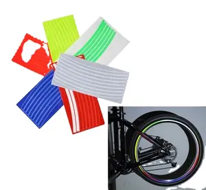 荧光自行车自行车轮辋贴纸 PVC 反光贴花贴纸