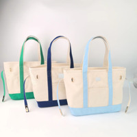 Sac fourre-tout en toile de qualité supérieure avec fermoir métallique robuste, idéal pour ordinateur portable, plage, voyage, bateau, avec fermeture éclair supérieure