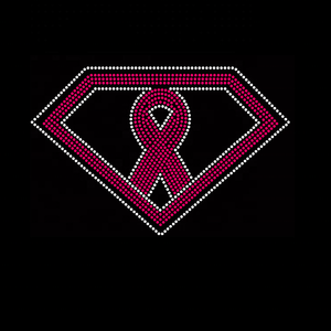 Fer personnalisé vêtements cristal Flatback strass transfert espoir amour foi ruban de sensibilisation au Cancer du sein Technique Hot-Fix - Product Image 4