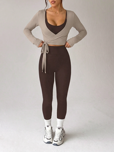 Set Sportivo Senza Cuciture in 3 Pezzi, Abbigliamento Casual da Donna per l'Autunno, Completi Sportivi da Palestra, Set di Leggings - Product Image 3