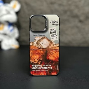 Funda para Teléfono Móvil de TPU y PC con Diseño de Cubos de Hielo y Agua Carbonatada, Electrochapada en Plata, para iPhone Xr, Xs, 11, 12, 13, 14, 15, 16, 17, 18 Pro Max - Product Image 2