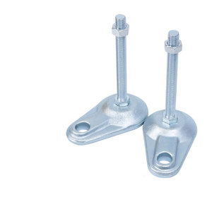 Supports de montage au sol robustes de type CD en acier au carbone, pieds de support métalliques réglables avec embouts - Product Image 2
