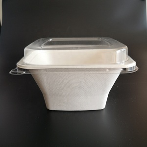 Canne à Sucre de Bagasse Biodégradable 24oz 32oz 40oz Pâte à Papier carrée bagasse bol - Product Image 1