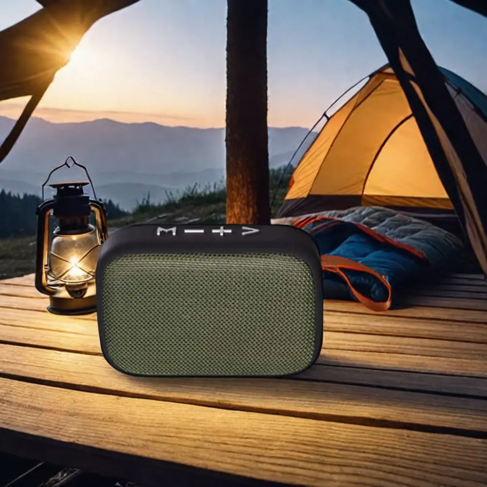 Speaker kain nirkabel Bluetooth portabel, pengeras suara olahraga luar ruangan Stereo kartu TF ponsel Universal kekuatan rumah