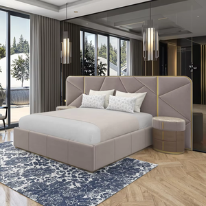 Letti in Legno Stile Europeo per Hotel, Ville e Appartamenti, Personalizzabili, Misure King Size, Materasso Imbottito, Base con Contenitore, OEM - Product Image 6