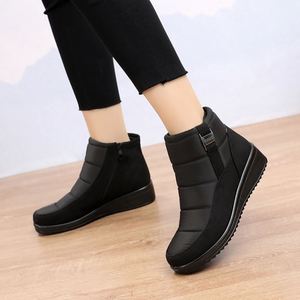 Botas de Invierno para Mujer, Impermeables, Forradas de Piel, con Plataforma y Tacón de Cuña, Botines Clásicos Cálidos para la Nieve con Cremallera Lateral para Clima Frío - Product Image 6