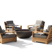 Canapé d'extérieur en teck nordique - Bois massif, imperméable et résistant aux UV pour la cour de villa et les meubles d'extérieur d'hôtel