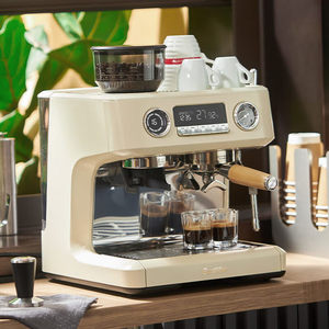 Cafetera Barsetto V1AP, Estilo Italiano, Semiautomática, Molinillo y Cafetera Espresso, Acero Inoxidable - Product Image 1