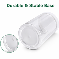 Pot cosmétique de luxe à large ouverture en PET avec bouchon à vis en aluminium or, argent ou noir, 50ml, 100ml, 150ml, 200ml, 250ml, pot en plastique