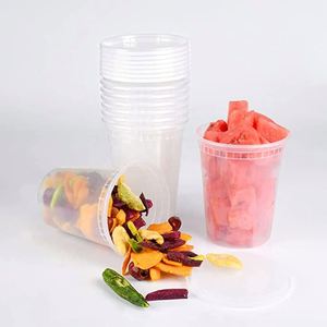 Gobelet en PP transparent de 32 oz au meilleur prix avec couvercle anti-fuite en LDPE, boîte de rangement alimentaire en plastique - Product Image 3