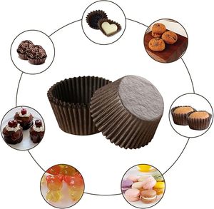 Mini tráng miệng bánh ngọt lót 6cm Cookie khay bánh <span class=keywords><strong>cupcake</strong></span> hộp cá nhân Giấy nướng kẹo container rò rỉ Brownie trường hợp - Product Image 5