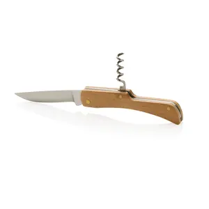 Coltello con apribottiglie in legno, gadget sostenibili - Product Image 1