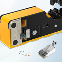 ZOERAX 50er-Pack CAT7 RJ45-Stecker 23AWG Vergoldeter Netzwerk-Durchgangsstecker STP RJ45-Stecker mit Zugentlastungsstiefeln