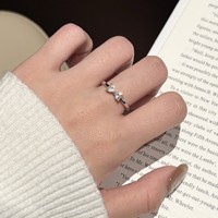 Bague de couple Bow Pave en argent sterling 925 avec moissanite et plaqué rhodium, alliance assortie