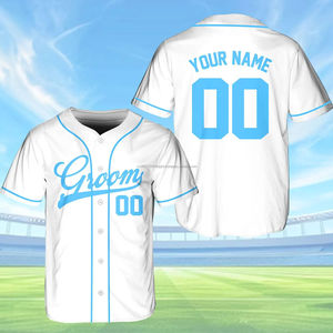 Personalized Short Sleeve Groomsmen Baseball Jersey Customizable Street Fashion for Softball Events and Team Activewear - Product Image 2