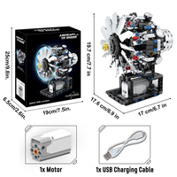 Kit de construction de moteur V8 pour avion électrique, kit de construction de moteurs miniatures pour enfants, mini moteurs à combustion, jouet