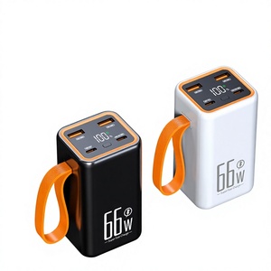 Batterie externe en plastique à charge rapide PD 66W, 20 000 <span class=keywords><strong>mAh</strong></span>, compacte, portable, haute capacité, sortie multi-USB, logo personnalisable, promotionnelle - Product Image 1