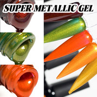 Gel Métallique Super Brillant Effet 3D – Vernis Liquide Effet Miroir Chrome Or, Argent, Or Rose, Marbre Métallique