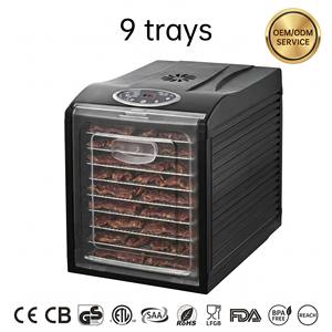 Electric Household <strong>Food</strong> <strong>Dehydrator</strong> with 9 Stainless Steel Trays Digital Control Low Noise Easy to Clean up to 70C - Product Image 1