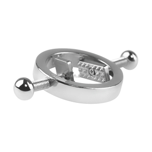 Paquete de 2 abrazaderas redondas para el pecho con anillo protector de pezón sin perforación con puntas internas Bdsm, abrazaderas para pezones de aleación de Zinc - Product Image 3