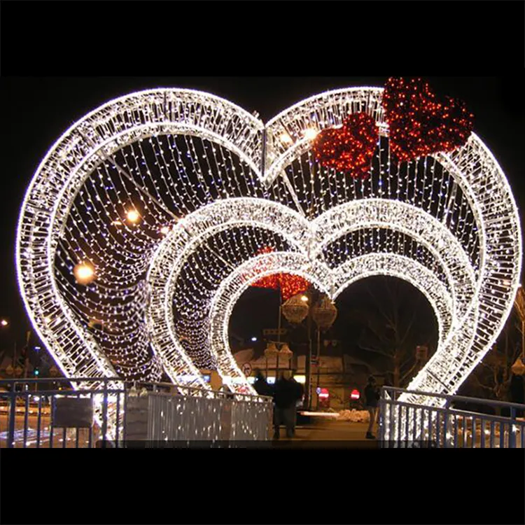 Arco de luz LED con forma de corazón, decoración de boda para exteriores, novedad de 2022