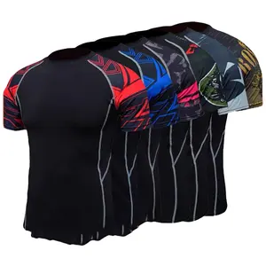 Camiseta ligera transpirable de secado rápido para hombre, Manga corta ajustada deportiva con tela elástica para entrenamiento de baloncesto