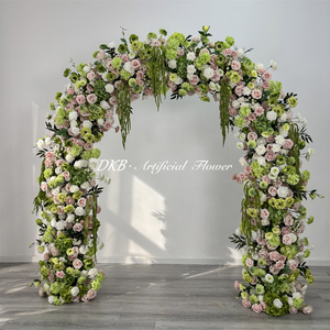 Arco Floral Circular Verde con Rosas para Entrada, Soporte para Arreglos Florales de Boda, Fondo de Arco Floral para Boda - Product Image 3