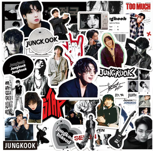 Vente en gros de 50 autocollants en <span class=keywords><strong>vinyle</strong></span> PVC <span class=keywords><strong>KPOP</strong></span> Idol Group Bangtan Boys, impression UV, imperméables, décoration pour la maison - Product Image 6