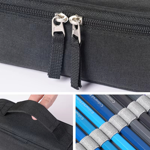 72 Holes Colored Lead Pencils Storage Bag Black Red Colors Large Capacity Case <b>Box</b> Holder School Supplies Stationery Student - Product Image 4