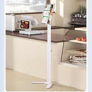 Sàn có thể điều chỉnh máy tính bảng hiển thị đứng 7-15 "Chiều cao có thể điều chỉnh 360 ° xoay chống trộm Kính thiên văn <span class=keywords><strong>iPad</strong></span> đứng cho bán lẻ & kiosk - Product Image 5