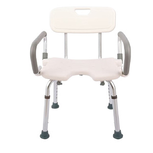 Chaise de bain en alliage d'aluminium, hauteur réglable avec accoudoirs, pour personnes âgées et femmes enceintes, siège de douche antidérapant - Product Image 5