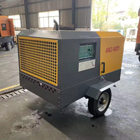 Compresseur d'air à vis diesel portable industriel certifié CE 185cfm 8bar pour chantier de construction et forage