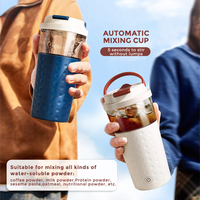 Tasses mélangeuses électriques USB magnétiques en porcelaine fine Woodward et acier inoxydable avec surface de consommation directe pour café, recharge USB compatible