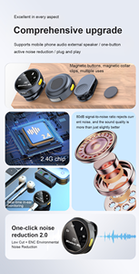 Micrófono Lavalier Inalámbrico de Cuatro Luces, Plug-and-Play, Magnético, con Cancelación de Ruido, Hi-Fi, 40H, para YouTube, TikTok Live, Venta al Por Mayor OEM - Product Image 4