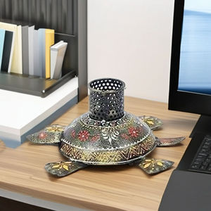 Best Selling India Tortoise Pen Stand <b>Work</b> <b>Desk</b> Storage Feature for Daily Use Spaces with Defined Writing Tool Placement at Bulk - Product Image 3