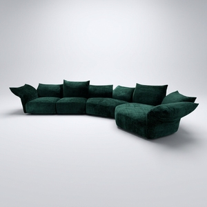 Canapé en forme de pétale, style italien minimaliste, style français, personnalisable, structure tout acier, revêtement en velours chenille, éponge, pour salon - Product Image 1