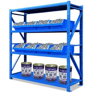 180kg/Layer Adjustable Sheving 4 Layers Boltless Metal Steel Racking Warehouse Storage Stacking Racks For Garage