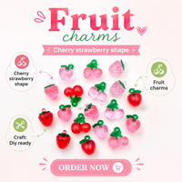 Fruits Nourriture Fraise Minuscules Pendentifs Vivid Mignon Doux Cerise Résine Charmes Pendentif pour pour Porte-clés Fabrication de Bijoux BRICOLAGE Artisanat