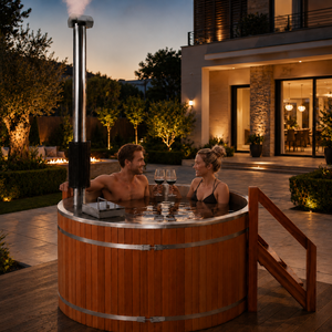 <span class=keywords><strong>Jacuzzi</strong></span> de Madera Redondo Kaitong, Bañera de Hidromasaje de Cedro y Madera de Hemlock <span class=keywords><strong>para</strong></span> 4, 6 u 8 Personas, Calentado con Leña <span class=keywords><strong>para</strong></span> Exteriores - Product Image 2