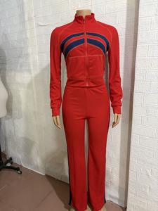 Viviblook Z1211ST02 Ensemble de vêtements de sport décontractés pour femmes, veste cardigan à fermeture éclair, couleur contrastée, pantalon long à cordon de serrage, ensemble deux pièces - Product Image 4