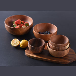 Acacia Wood Household Tableware <span class=keywords><strong>Bowl</strong></span> para Fruit Salad Instant Noodles ou Mixing-para Servir ou Servir - Product Image 2