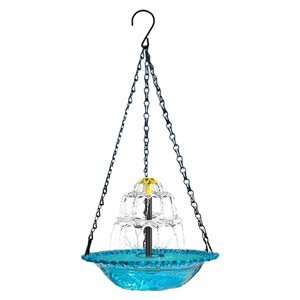 Fontaine solaire suspendue pour bain d'oiseaux, fontaine d'extérieur à cascade alimentée par l'énergie solaire, bain d'oiseaux suspendu avec eau pour le <span class=keywords><strong>jardin</strong></span> - Product Image 5