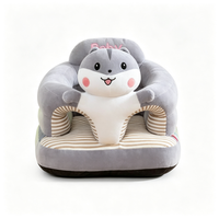 Grand siège de sol en peluche pour enfant, rembourrage en coton PP, design extra large et profond, avec dossier doux en forme d'animal, base antidérapante