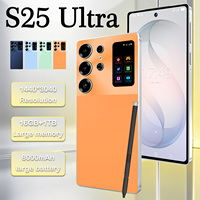 S25 Ultra 6,9 pouces 120 Hz Android 15 Deca Core 16 Go 1 To 108 MP 8000 mAh+ MTK Dimensity 5G Double SIM Face ID GPS Cadre Métallique Charge Rapide