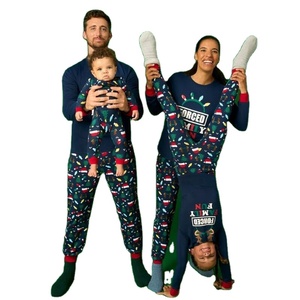 Ddp באיכות גבוהה חג המולד ערכות pajamas נשים גברים בנים בנות כלב הדפסה משובץ התאמת חג המולד פיג 'מה - Product Image 2