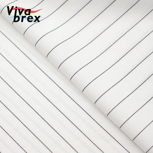 Venta caliente 200gsm tela de poliéster ropa de trabajo uniforme pantalones 100% hilo teñido traje a rayas con Color sólido elástico <span class=keywords><strong>para</strong></span> niñas - Product Image 4