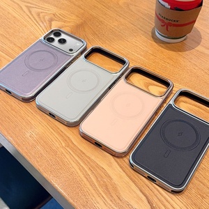 เคสโทรศัพท์หนัง PU หรูหรา พร้อมแม่เหล็ก สำหรับ iPhone 17 14 15 16 Pro Max กรอบเคลือบไฟฟ้า รองรับการชาร์จไร้สาย ป้องกันการกระแทก - Product Image 5