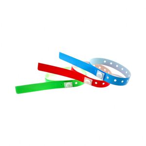 Bracelets d'hôtel personnalisés pas chers en forme de L, taille adulte, colorés en PVC/vinyle - Product Image 2