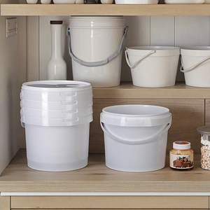 5 ליטר מזון כיתה מזון שקוף דלי פלסטיק לבן שקוף מכסה ציפורניים עמיד חביות פופקורן אגוזים חלב תה מים בנזין מותאם אישית - Product Image 5